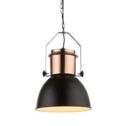 Suspension Kutum I -Globo Lighting pendelleuchte kutum i metall 1 flammig schwarz kupfer 4740724