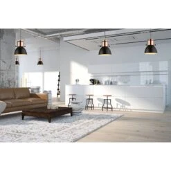 Suspension Kutum I -Globo Lighting pendelleuchte kutum i metall 1 flammig schwarz kupfer 4740732